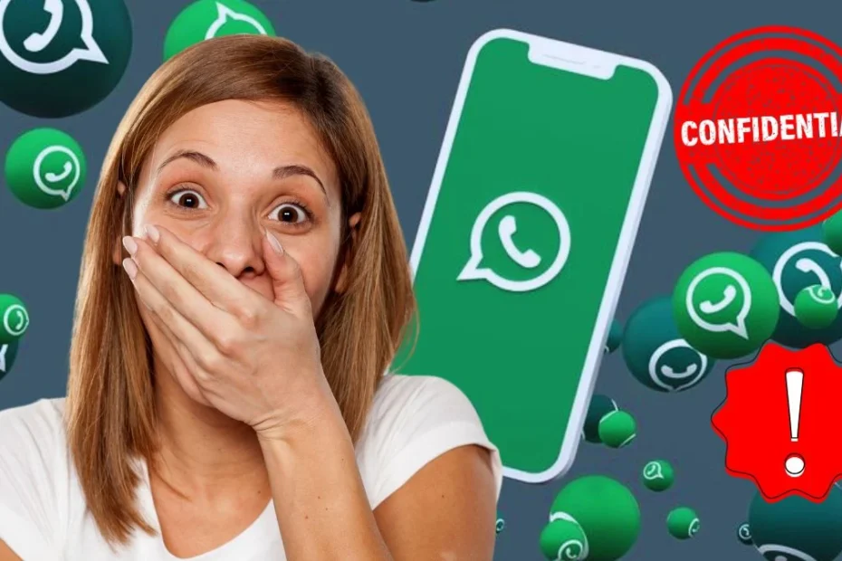 Google стежить за користувачами WhatsApp, навіть коли вони цього не знають. Дізнайся, як вимкнути цю функцію. На фото: шокована жінка прикриває рукою рот на тлі декораційному смартофону і значків what's app.