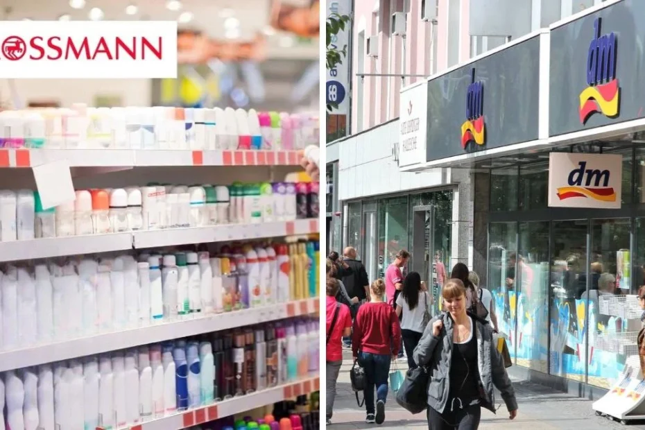 Скільки заробляють у дрогеріях dm і Rossmann у Німеччині у 2025 році. На фото: Натовп людей йде повз дрогерію.