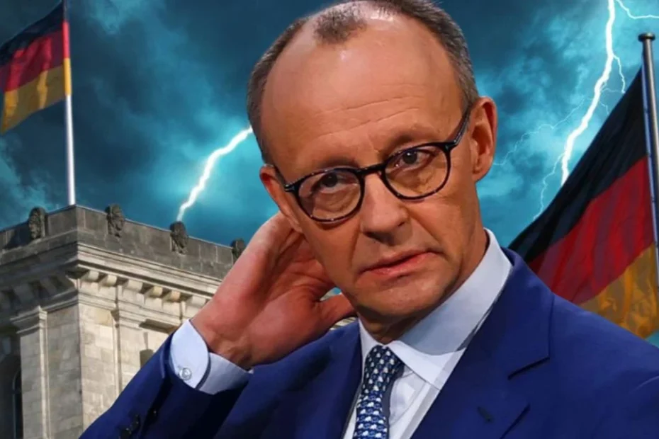 Економіка Німеччини в рецесії. На фото: Фрідріх Мерц на тлі Бундестагу.